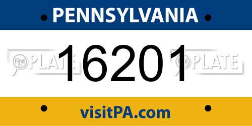 16201 Pennsylvania License Plate