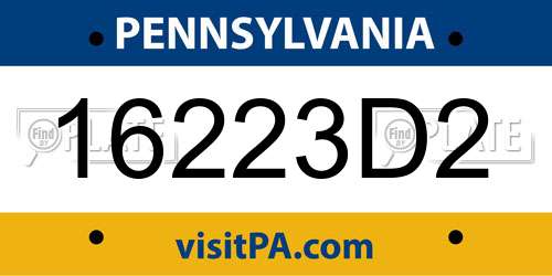 16223D2 Pennsylvania License Plate