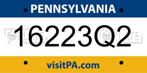 16223Q2 Pennsylvania License Plate