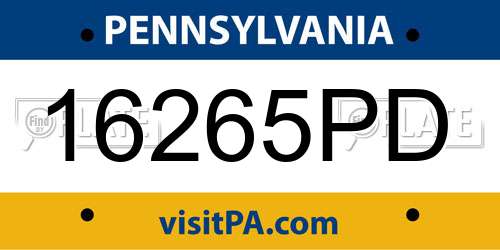 16265PD Pennsylvania License Plate