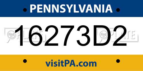 16273D2 Pennsylvania License Plate