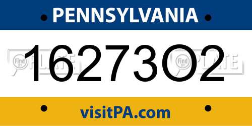 16273O2 Pennsylvania License Plate
