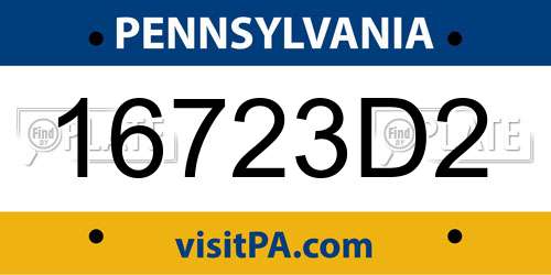 16723D2 Pennsylvania License Plate