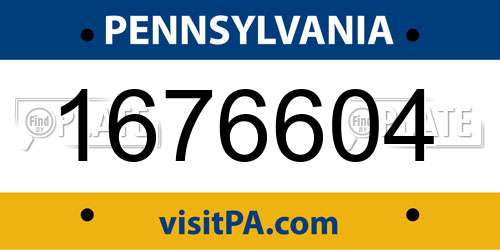 1676604 Pennsylvania License Plate