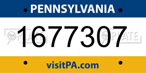 1677307 Pennsylvania License Plate