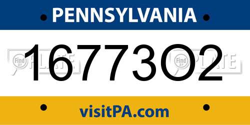 16773O2 Pennsylvania License Plate