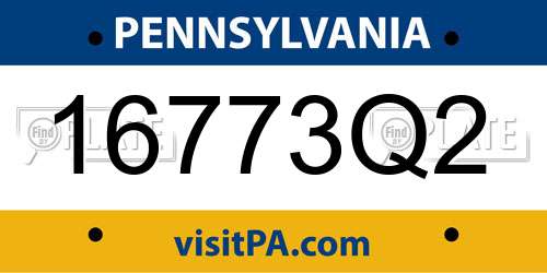 16773Q2 Pennsylvania License Plate