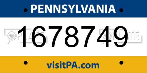1678749 Pennsylvania License Plate