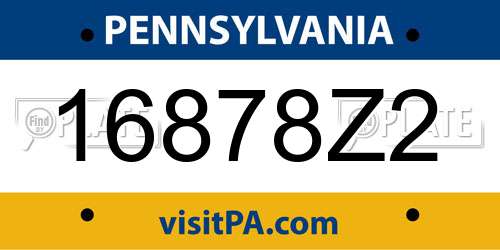 16878Z2 Pennsylvania License Plate