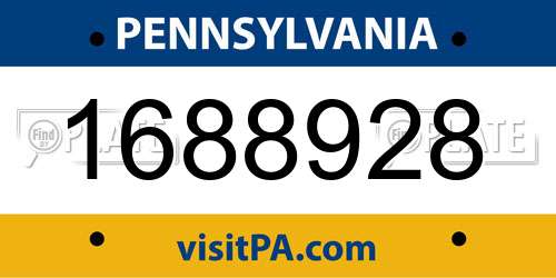 1688928 Pennsylvania License Plate
