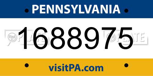 1688975 Pennsylvania License Plate