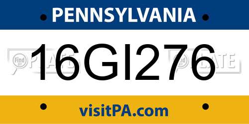 16GI276 Pennsylvania License Plate