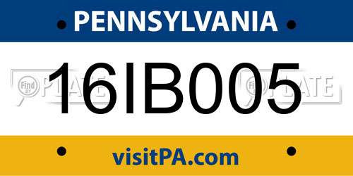 16IB005 Pennsylvania License Plate