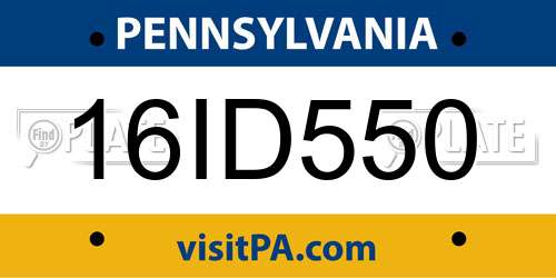 16ID550 Pennsylvania License Plate