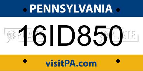 16ID850 Pennsylvania License Plate