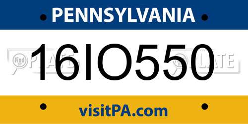 16IO550 Pennsylvania License Plate