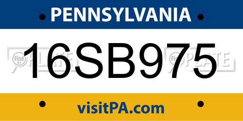 16SB975 Pennsylvania License Plate