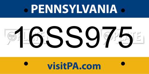 16SS975 Pennsylvania License Plate