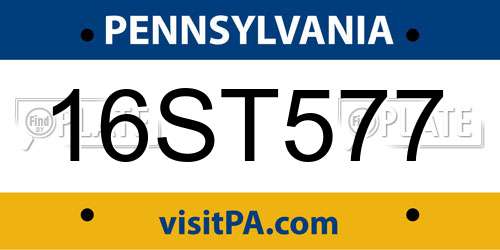 16ST577 Pennsylvania License Plate