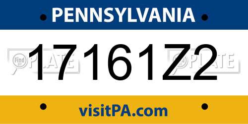 17161Z2 Pennsylvania License Plate