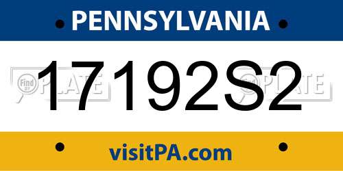 17192S2 Pennsylvania License Plate