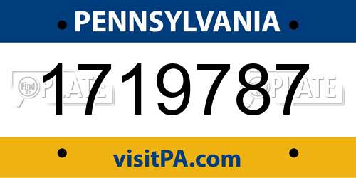 1719787 Pennsylvania License Plate