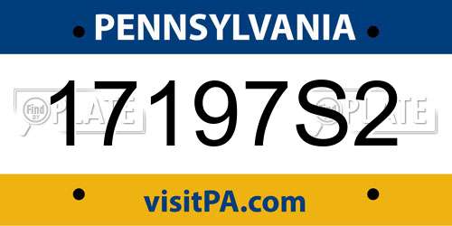 17197S2 Pennsylvania License Plate
