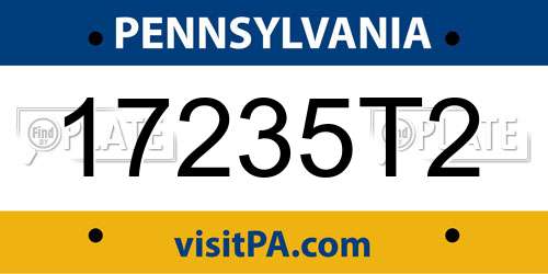 17235T2 Pennsylvania License Plate