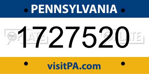 1727520 Pennsylvania License Plate