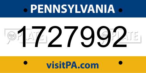 1727992 Pennsylvania License Plate