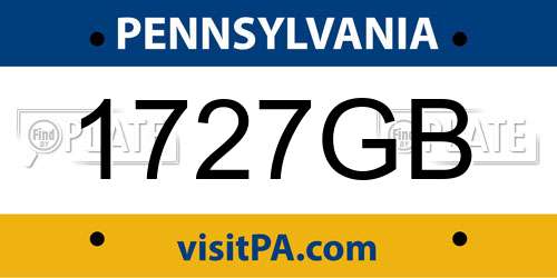 1727GB Pennsylvania License Plate