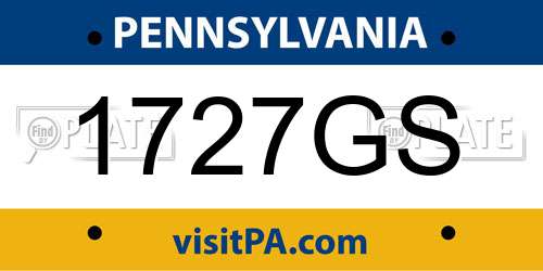 1727GS Pennsylvania License Plate