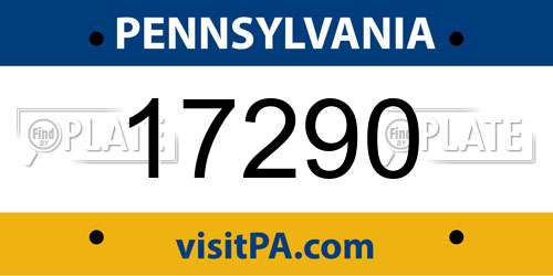 17290 Pennsylvania License Plate