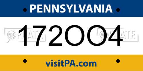 172OO4 Pennsylvania License Plate