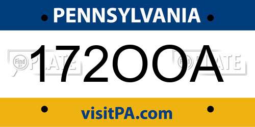172OOA Pennsylvania License Plate