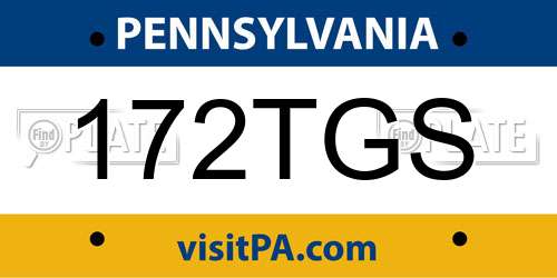 172TGS Pennsylvania License Plate