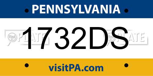 1732DS Pennsylvania License Plate