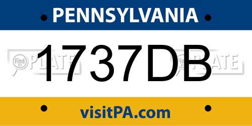1737DB Pennsylvania License Plate
