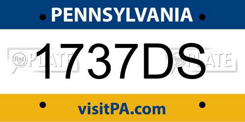 1737DS Pennsylvania License Plate
