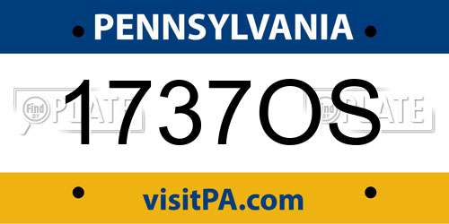 1737OS Pennsylvania License Plate