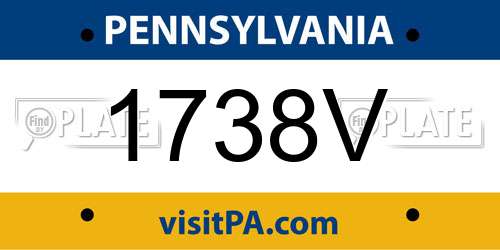 1738V Pennsylvania License Plate