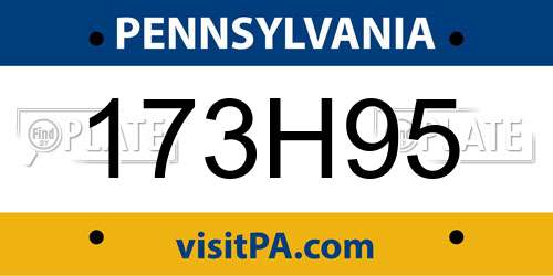 173H95 Pennsylvania License Plate
