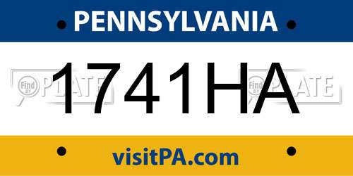1741HA Pennsylvania License Plate
