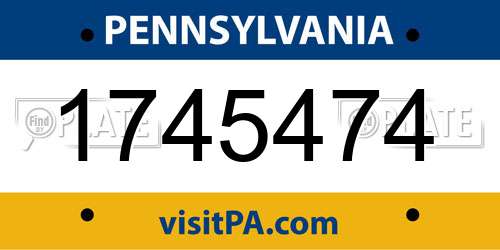 1745474 Pennsylvania License Plate