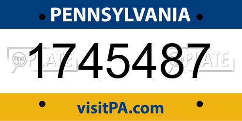 1745487 Pennsylvania License Plate