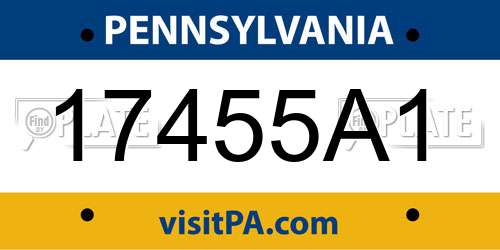 17455A1 Pennsylvania License Plate