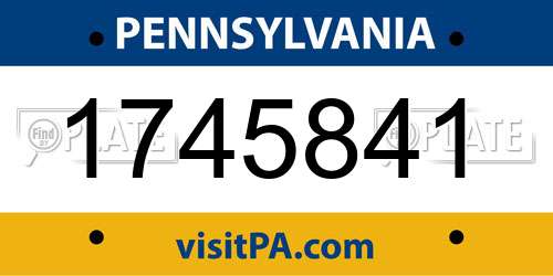 1745841 Pennsylvania License Plate