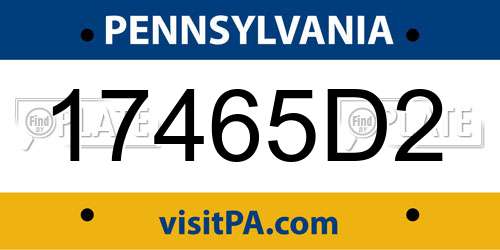 17465D2 Pennsylvania License Plate