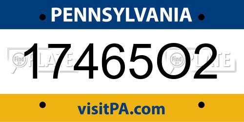 17465O2 Pennsylvania License Plate