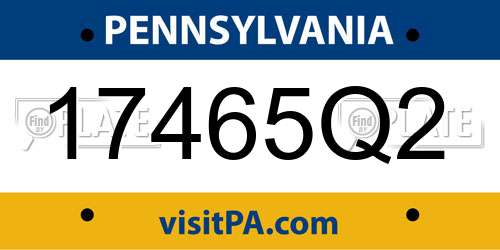17465Q2 Pennsylvania License Plate